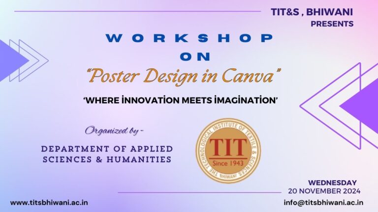 Canva Workshop organized by Department of Applied Science and Humanities